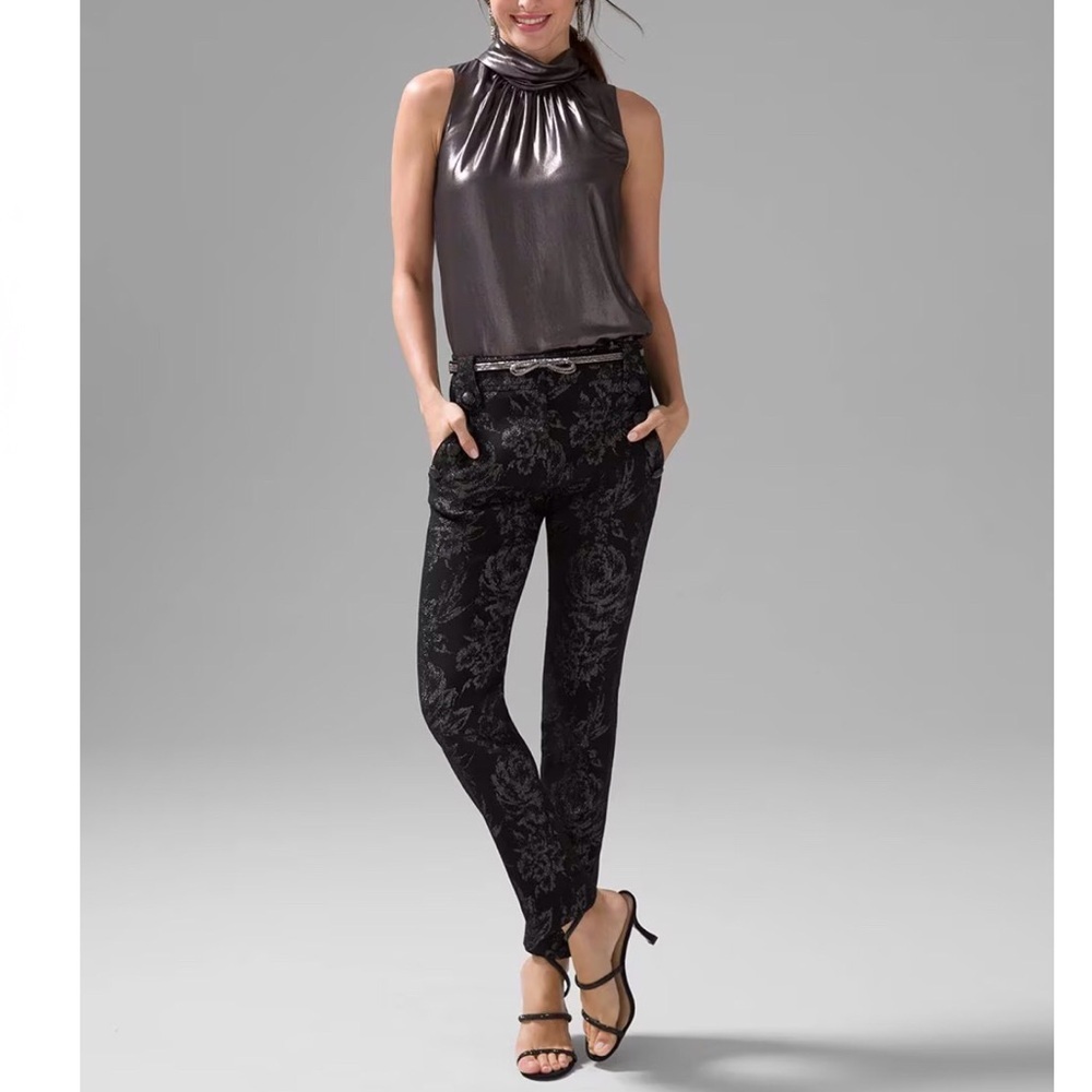 WHBM ‘Jolie’ Button Straight Luxe Stretch Pant